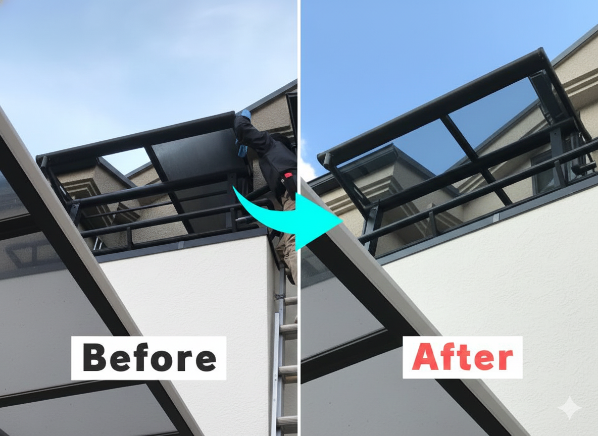 2階ベランダ屋根の交換事例