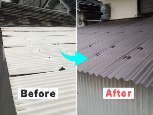 車庫屋根の張替え事例