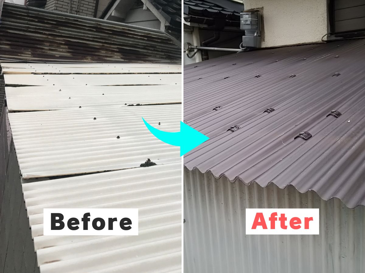 車庫屋根の張替え事例