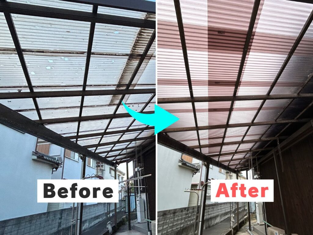 駐車場屋根の交換事例