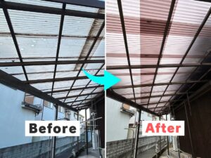 駐車場屋根の交換事例