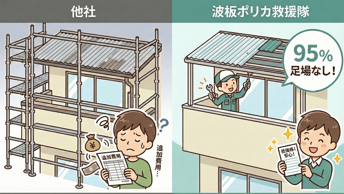 95%「足場レス工法」