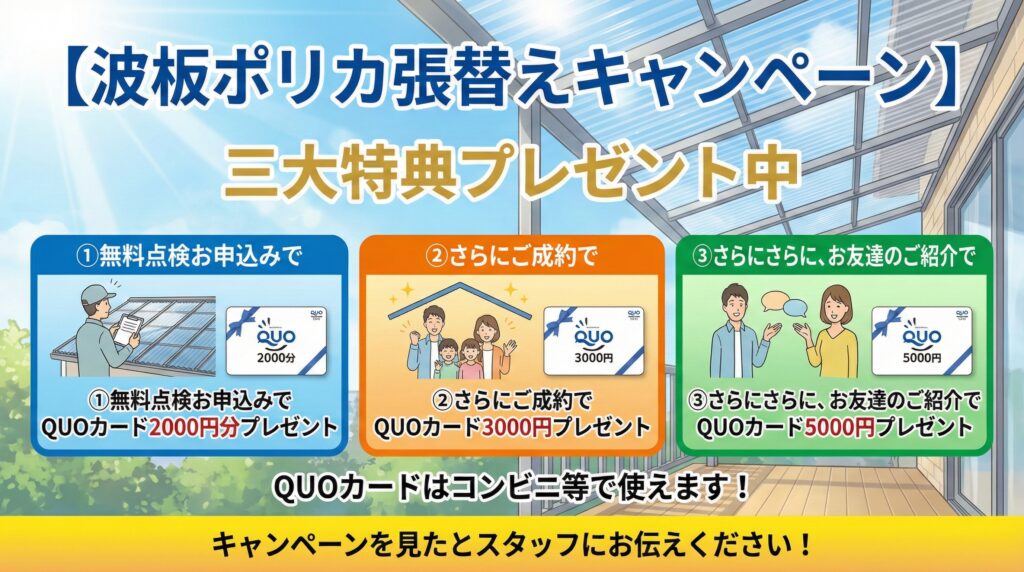 波板ポリカ張替えキャンペーン